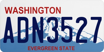 WA license plate ADN3527