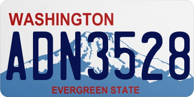 WA license plate ADN3528