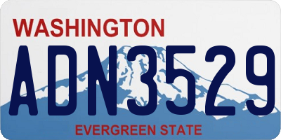 WA license plate ADN3529