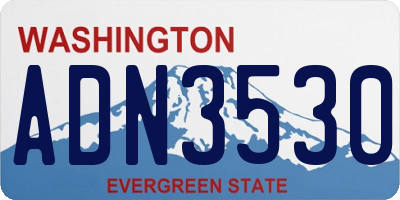 WA license plate ADN3530