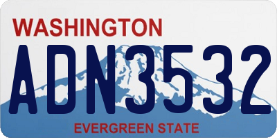 WA license plate ADN3532