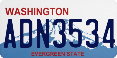 WA license plate ADN3534