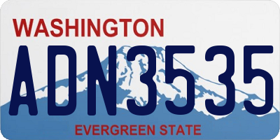 WA license plate ADN3535