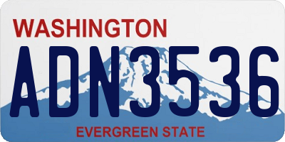 WA license plate ADN3536