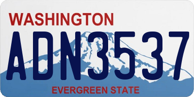 WA license plate ADN3537