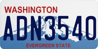WA license plate ADN3540