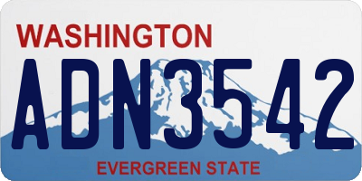 WA license plate ADN3542