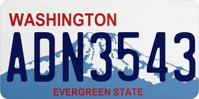 WA license plate ADN3543