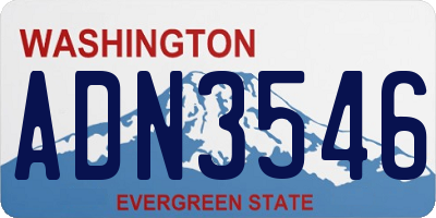 WA license plate ADN3546
