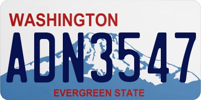 WA license plate ADN3547