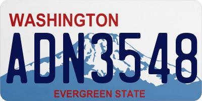 WA license plate ADN3548