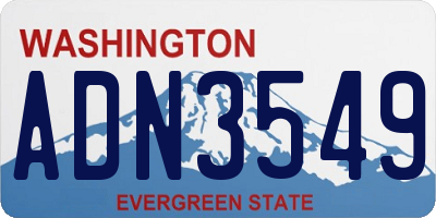 WA license plate ADN3549