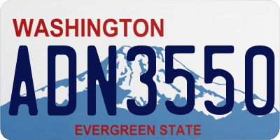 WA license plate ADN3550