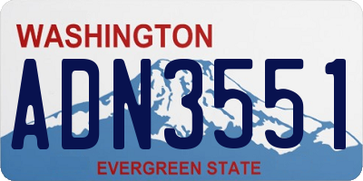 WA license plate ADN3551