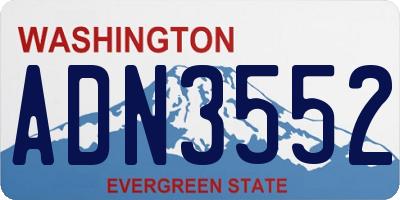 WA license plate ADN3552