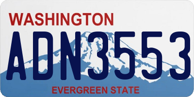 WA license plate ADN3553