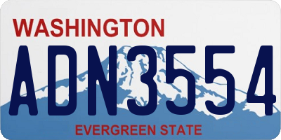 WA license plate ADN3554