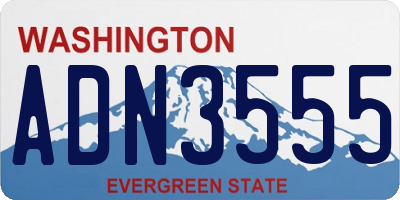 WA license plate ADN3555