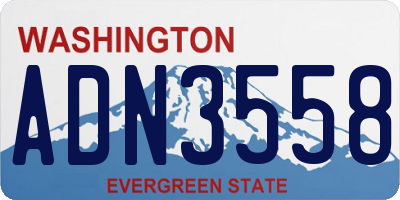 WA license plate ADN3558