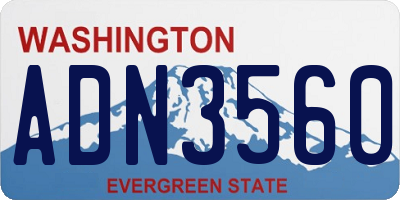 WA license plate ADN3560