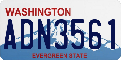 WA license plate ADN3561