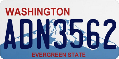 WA license plate ADN3562