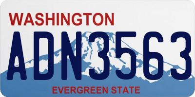 WA license plate ADN3563
