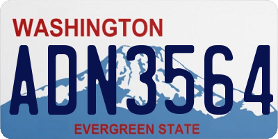 WA license plate ADN3564