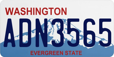 WA license plate ADN3565