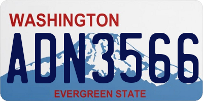 WA license plate ADN3566