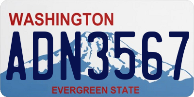 WA license plate ADN3567