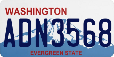 WA license plate ADN3568