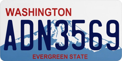 WA license plate ADN3569