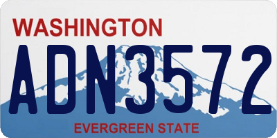 WA license plate ADN3572