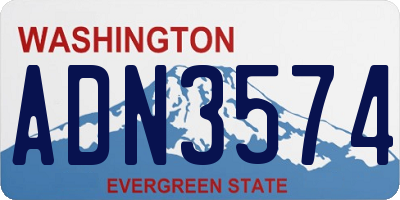WA license plate ADN3574