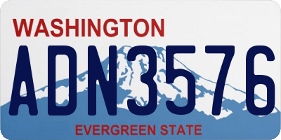 WA license plate ADN3576