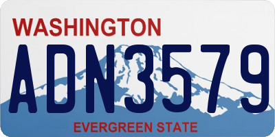 WA license plate ADN3579
