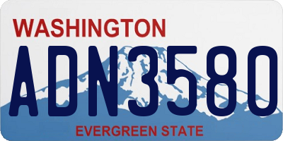 WA license plate ADN3580