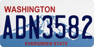 WA license plate ADN3582