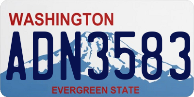 WA license plate ADN3583