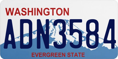WA license plate ADN3584