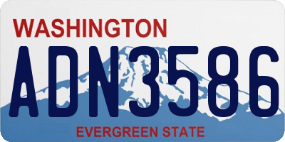 WA license plate ADN3586