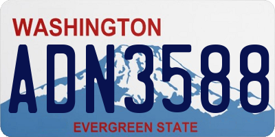 WA license plate ADN3588