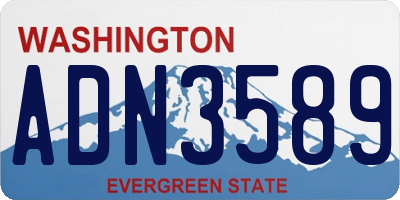WA license plate ADN3589