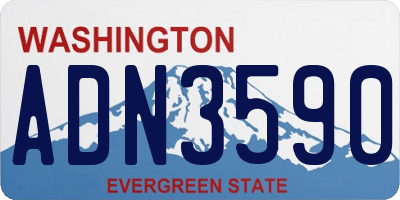WA license plate ADN3590