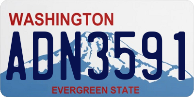 WA license plate ADN3591