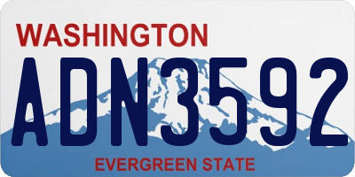 WA license plate ADN3592