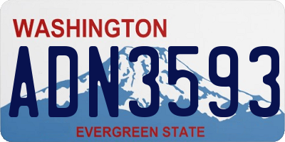 WA license plate ADN3593