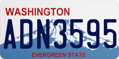WA license plate ADN3595
