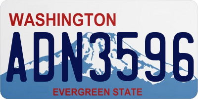 WA license plate ADN3596
